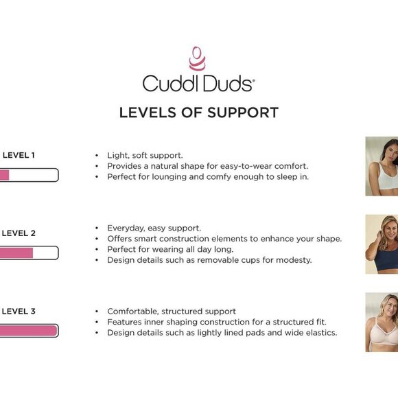 Cuddl Duds SoftPeach/Brush Intimates Lace Scoop Neck Bras - Set of 2 Size Large - Picture 5 of 8